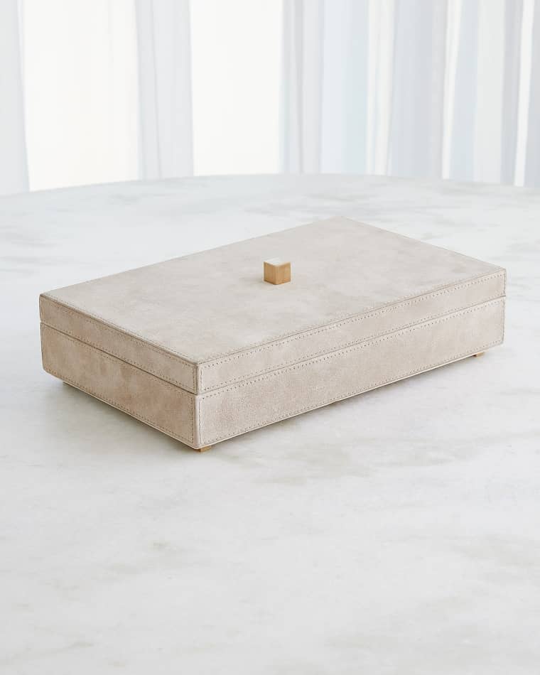 Global Views Posh Parchment Suede Box, 16"