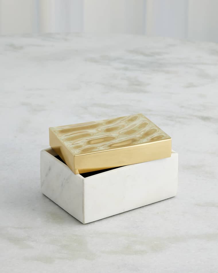 Global Views Shimmer Marble & Brass Decorative Box