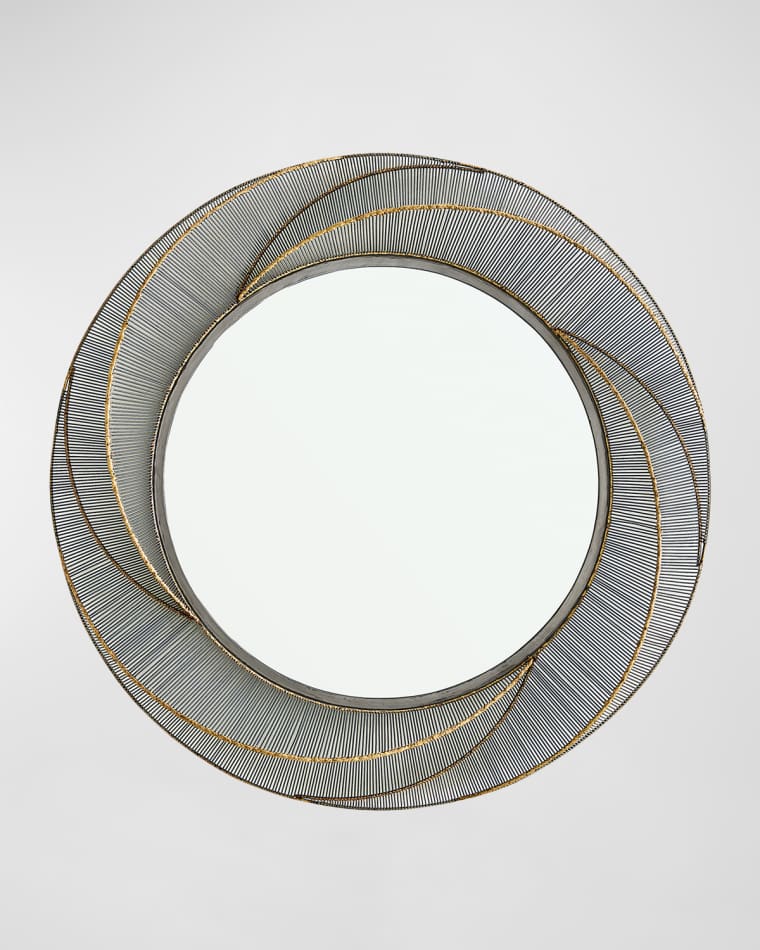 Global Views Whip Wire Mirror, Iron/Braised Brass