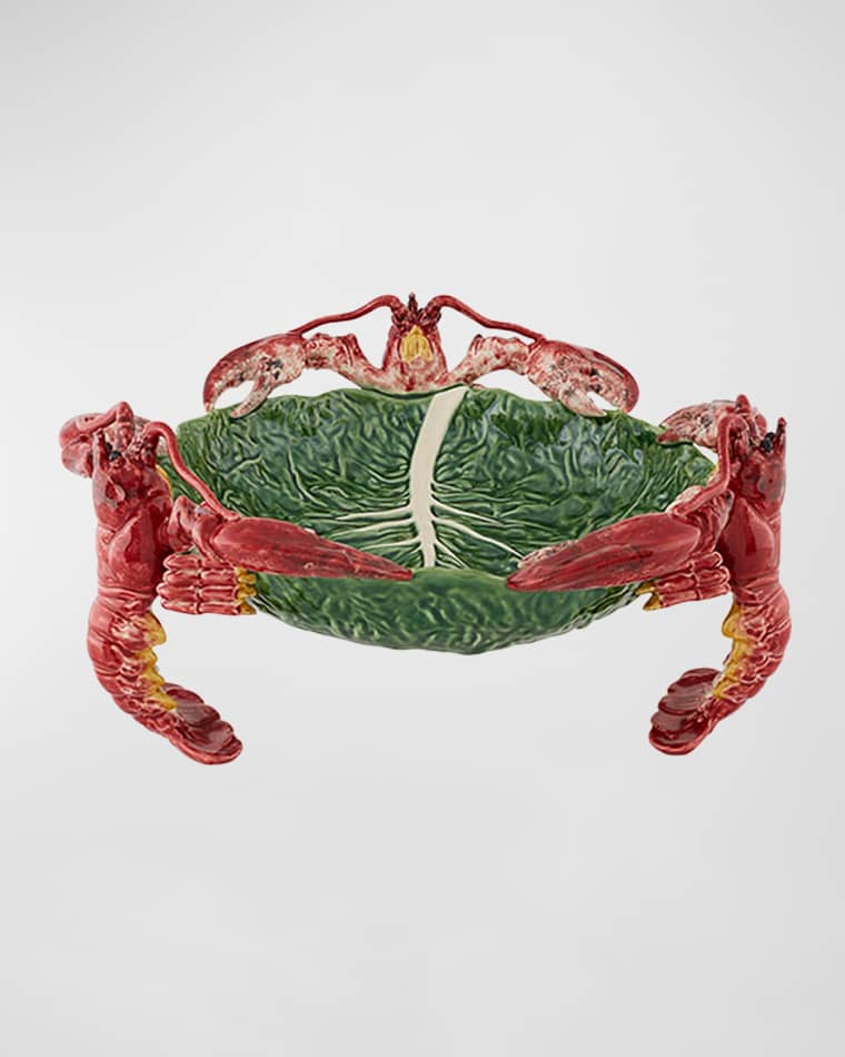 Bordallo Pinheiro Cabbage with Lobsters Centerpiece
