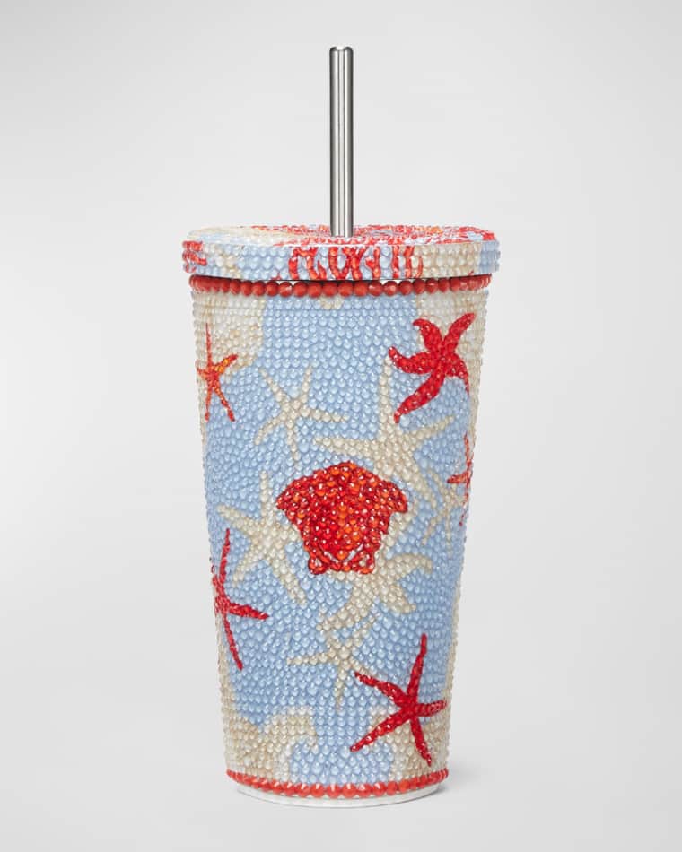 Versace La Vacanza Crystal-Embellished Travel Cup, 16.9 oz.