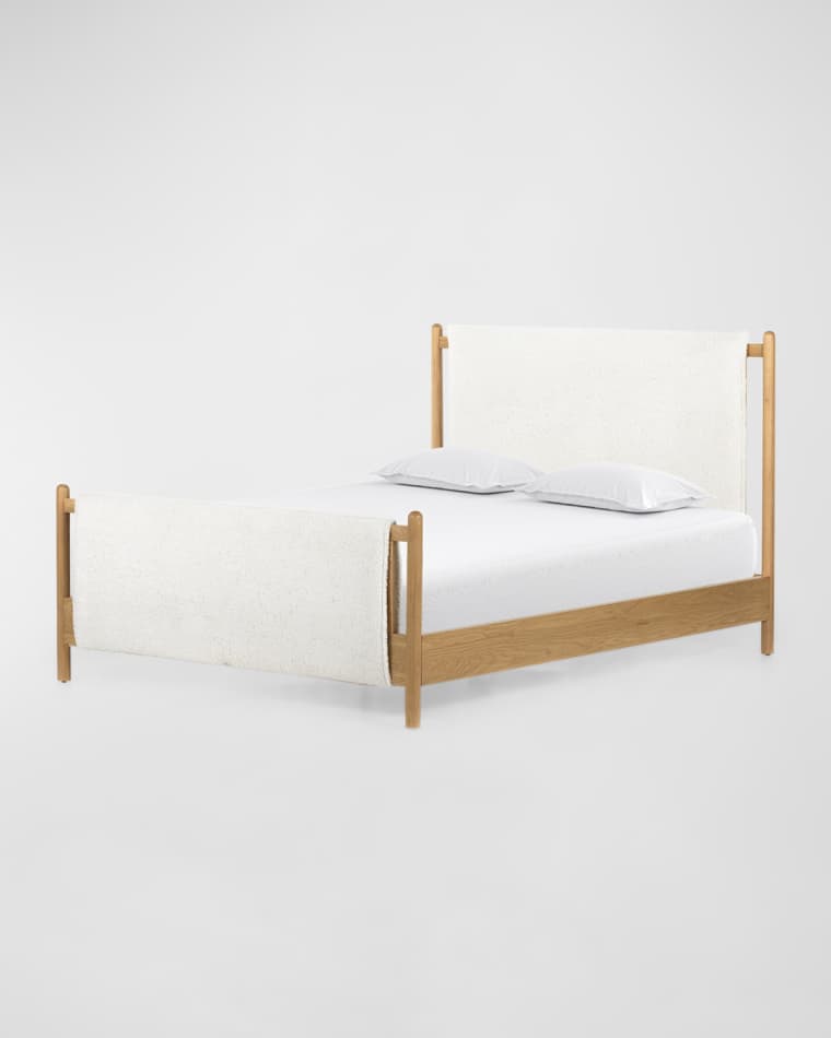 Four Hands Bowen Faux Shearling Queen Bed