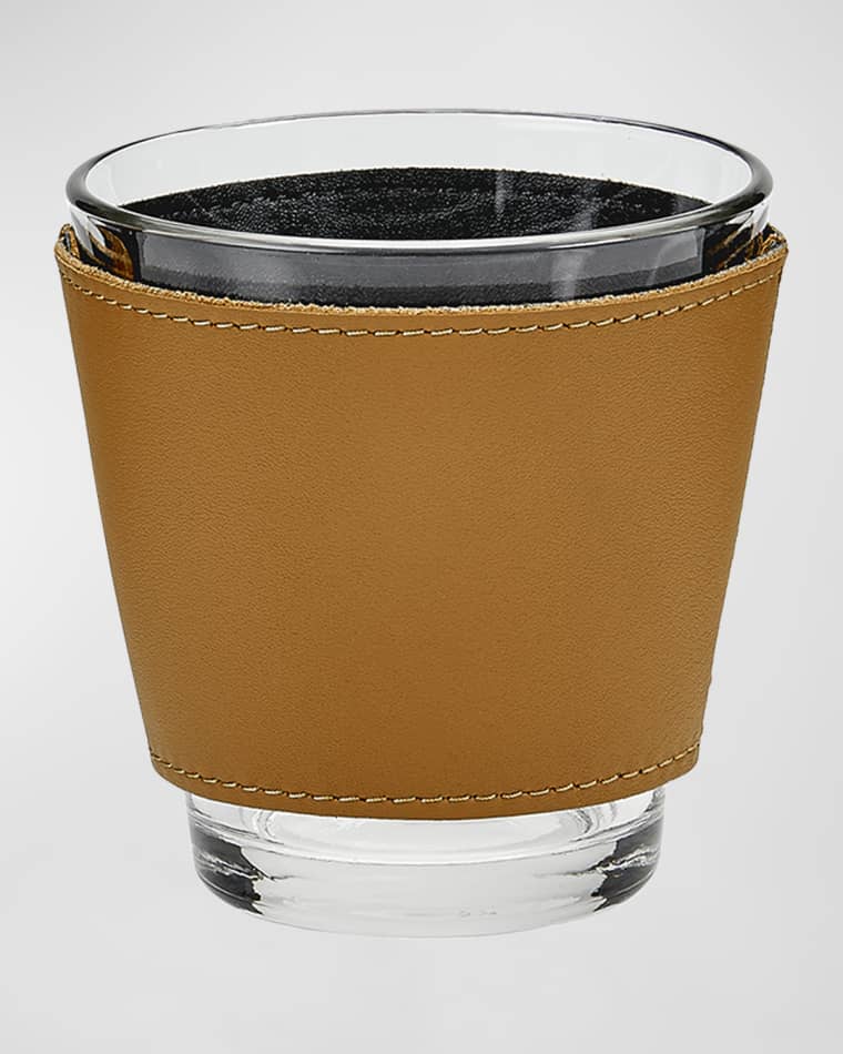 Graphic Image Leather Wrapped Glasses, Set of 2