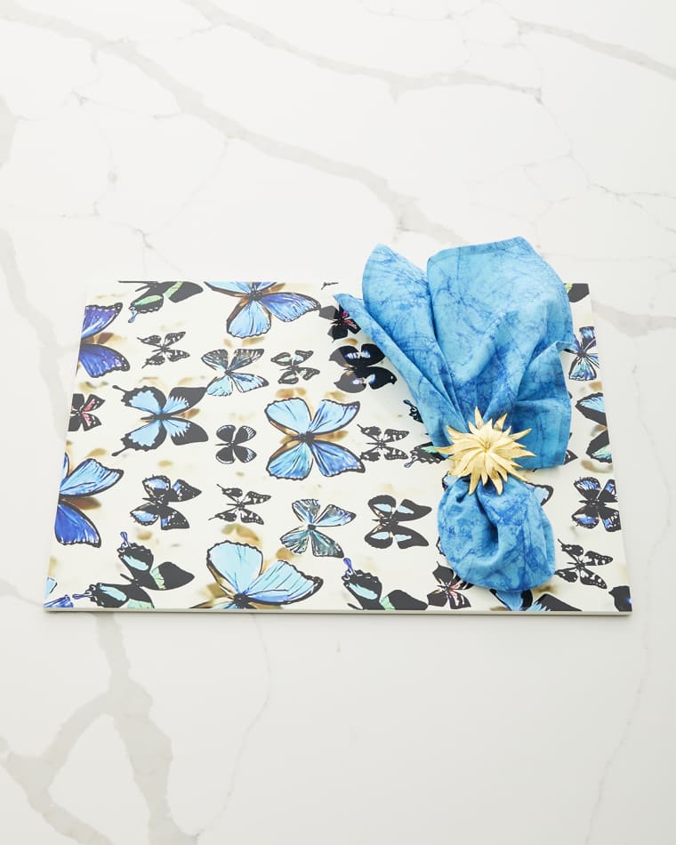Nomi K Wild Butterflies Lacquer Placemat Era Tie Dye Napkin