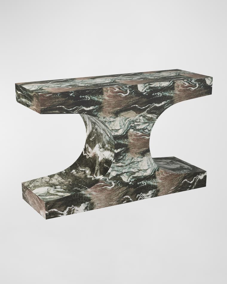 Arteriors Augustine Faux Marble Console Table