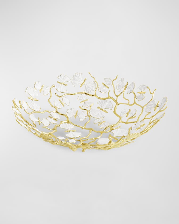 Michael Aram Butterfly Ginkgo Centerpiece Bowl, White/Gold