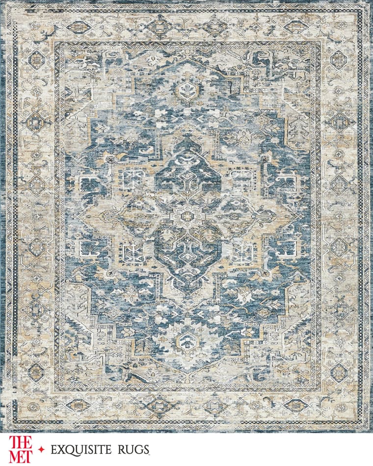 Exquisite Rugs x THE MET Antique Loom Blue & Beige Rug, 12' x 15'