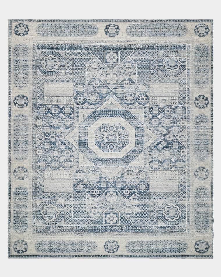 Exquisite Rugs x THE MET Vintage Loom Blue & Light Blue Rug, 12' x 15'