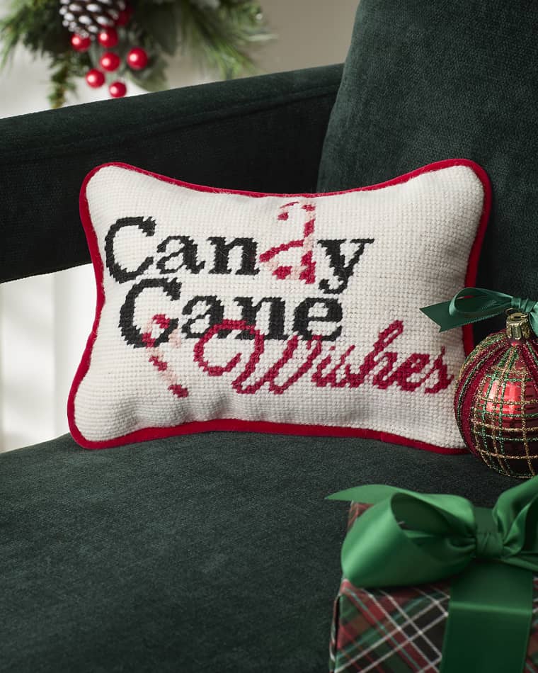 C & F Enterprises Candy Cane Wishes Pillow Decorative Pillow, 6.5" x 9"