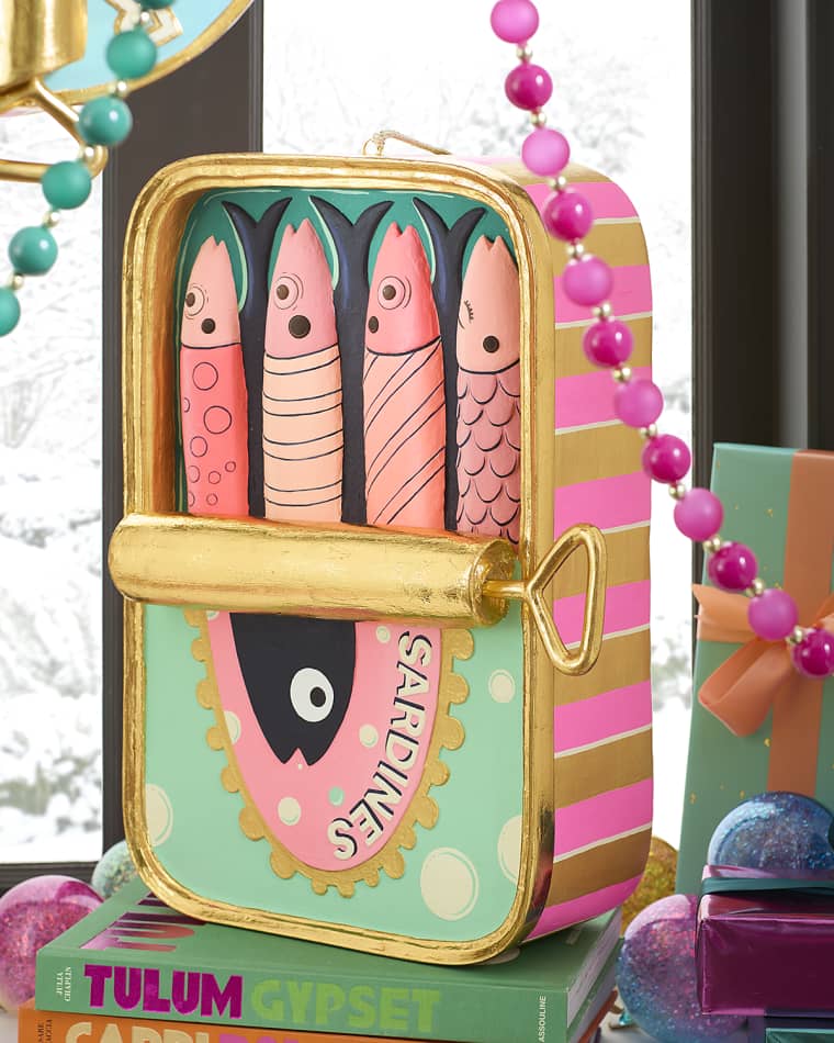 Glitterville Sardine Christmas Ornament Display