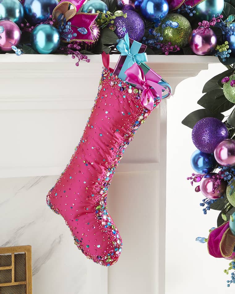 Neiman Marcus Bright Holiday Jeweled Stocking
