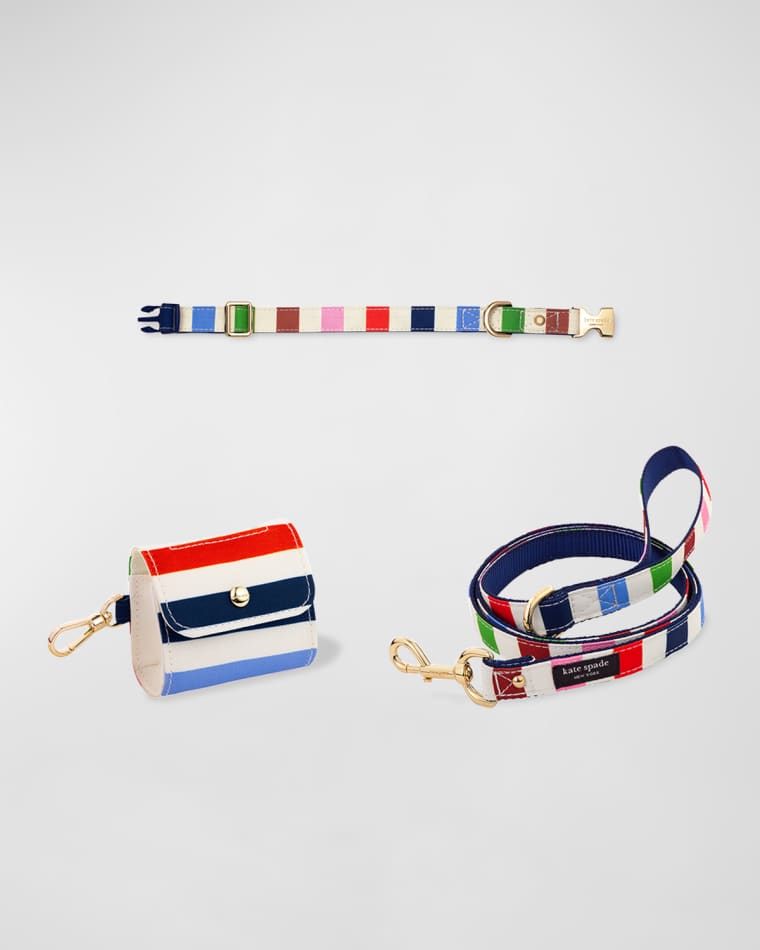 kate spade new york adventure stripe small dog accessories set