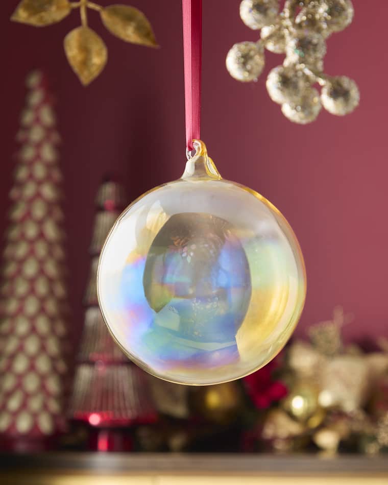 Jim Marvin Amber Bottle Glass Ball Christmas Ornament