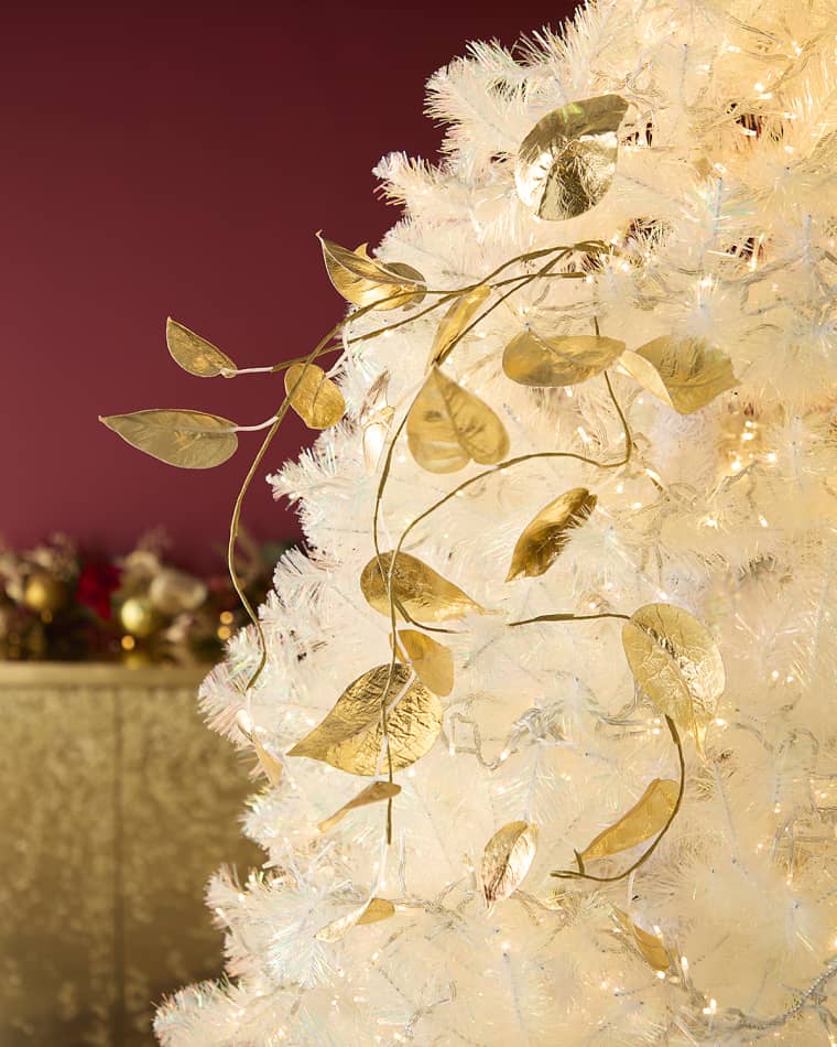 Jim Marvin 40" Gold Shiny Ivy Leaves Spray