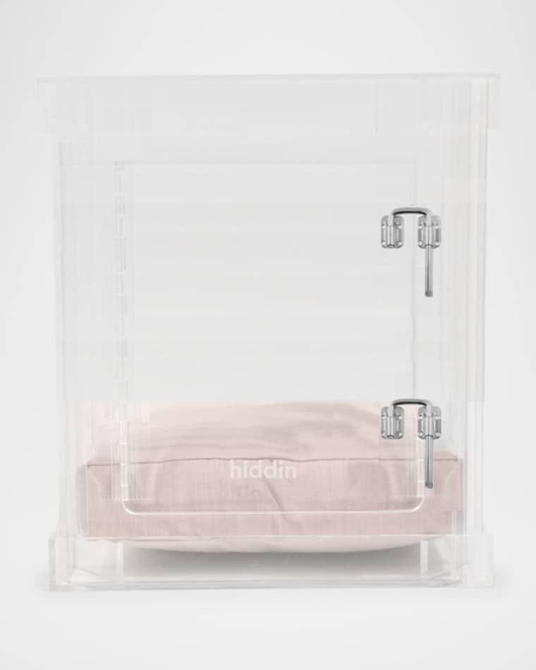 HIDDIN Small Clear View Pet Crate with Silver Latch