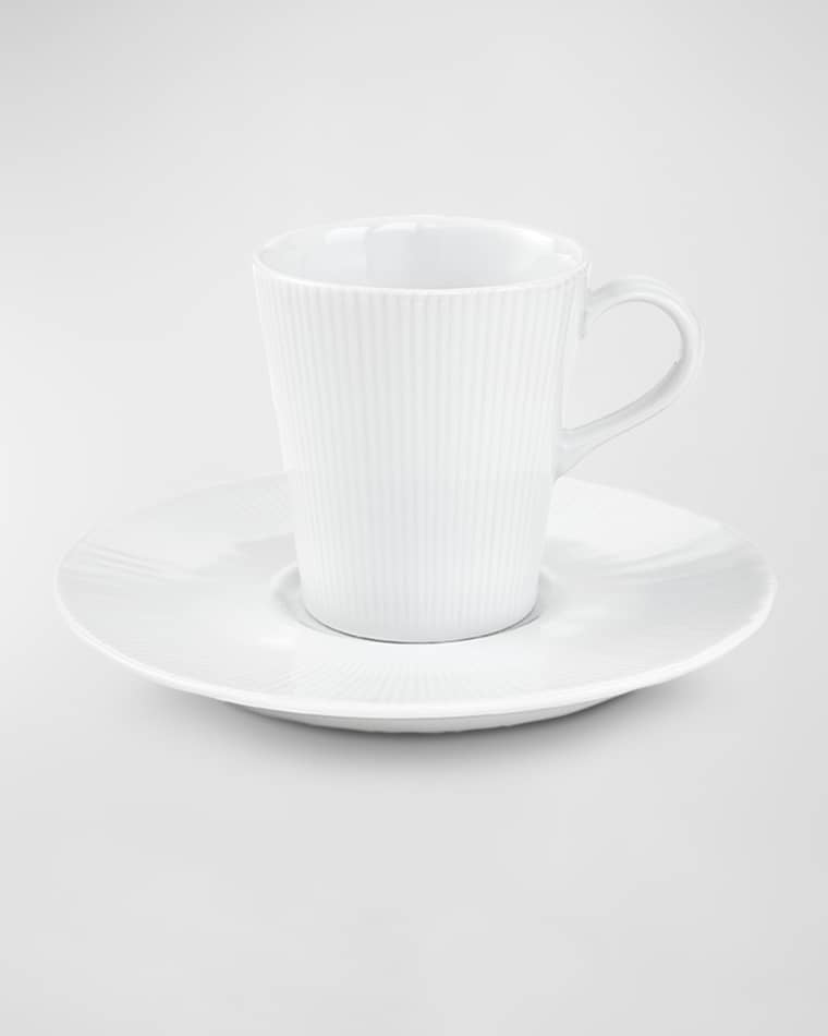 PILLIVUYT Eventail Espresso Cups and Saucers, Set of 4