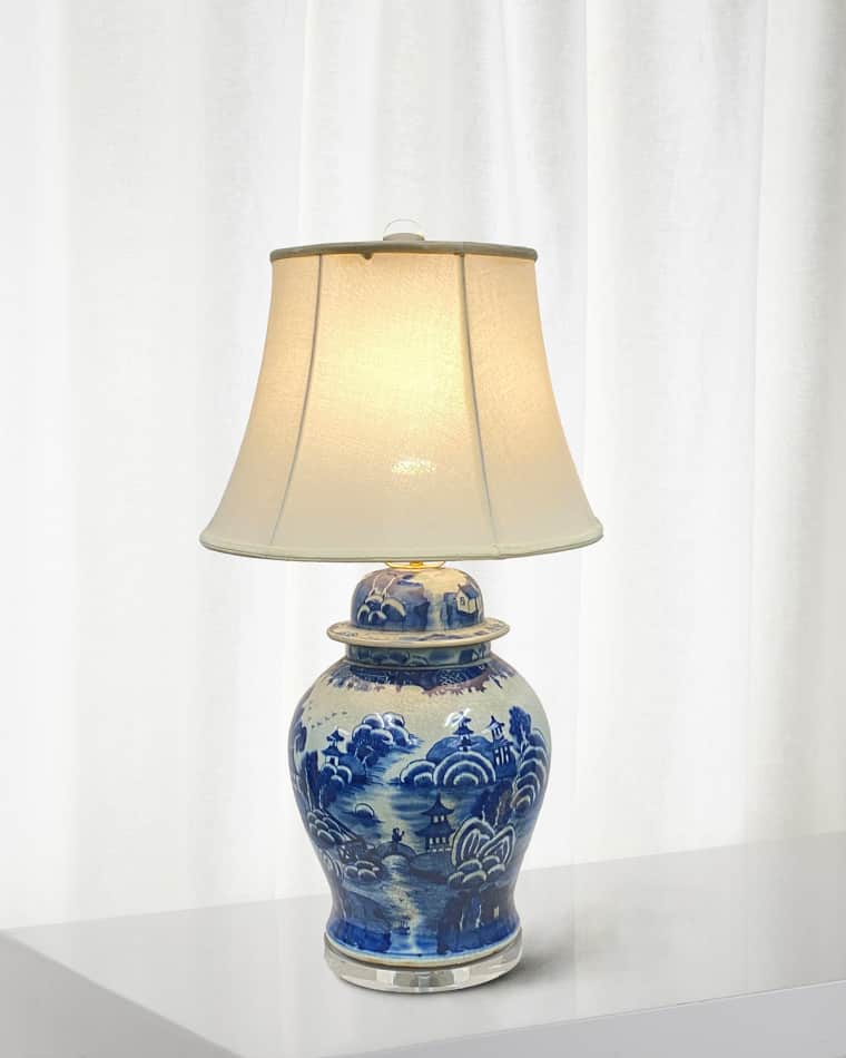 Winward Home Chinoiserie Ceramic Lamp, 28"