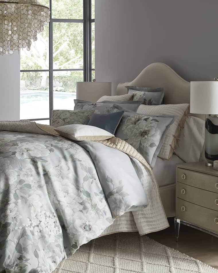 Designers Guild Fleur Blanche Duvet, King Fleur Blanche Duvet, Queen Fleur Blanche Platinum King Sham
