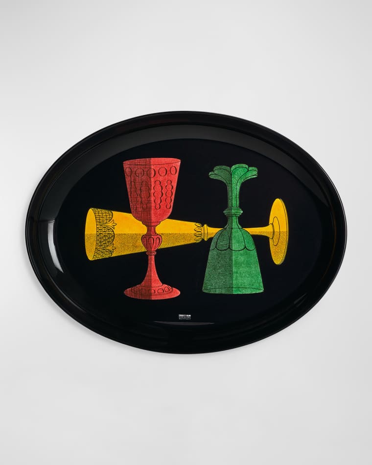 Fornasetti Bicchieri Oval Tray