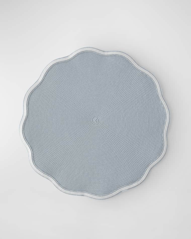 Deborah Rhodes Piped Round Scallop Placemats, Set of 4