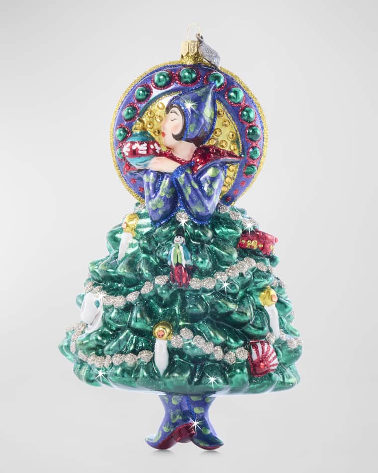 Jay Strongwater Nouveau Christmas Glass Ornament