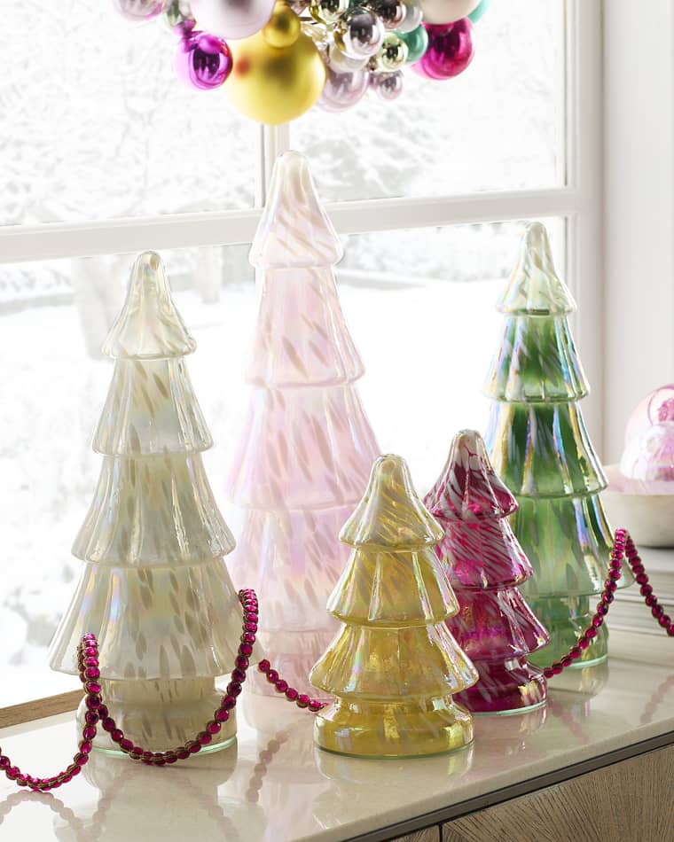 Cody Foster & Co Assorted Glass Christmas Trees, Set of 5