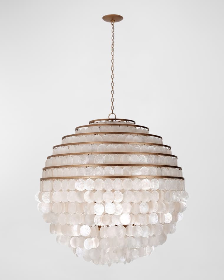 Kalco Lighting Sphere 28" Capiz 4-Light Chandelier