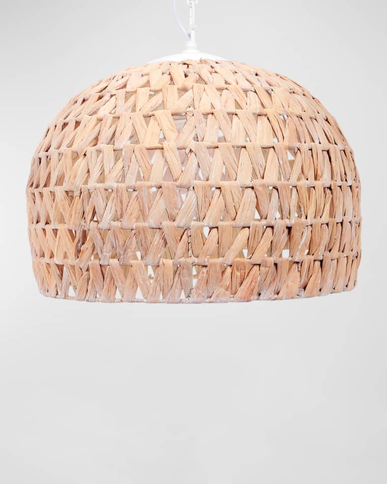 Old World Design Marley Woven Water Hyacinth Pendant Light