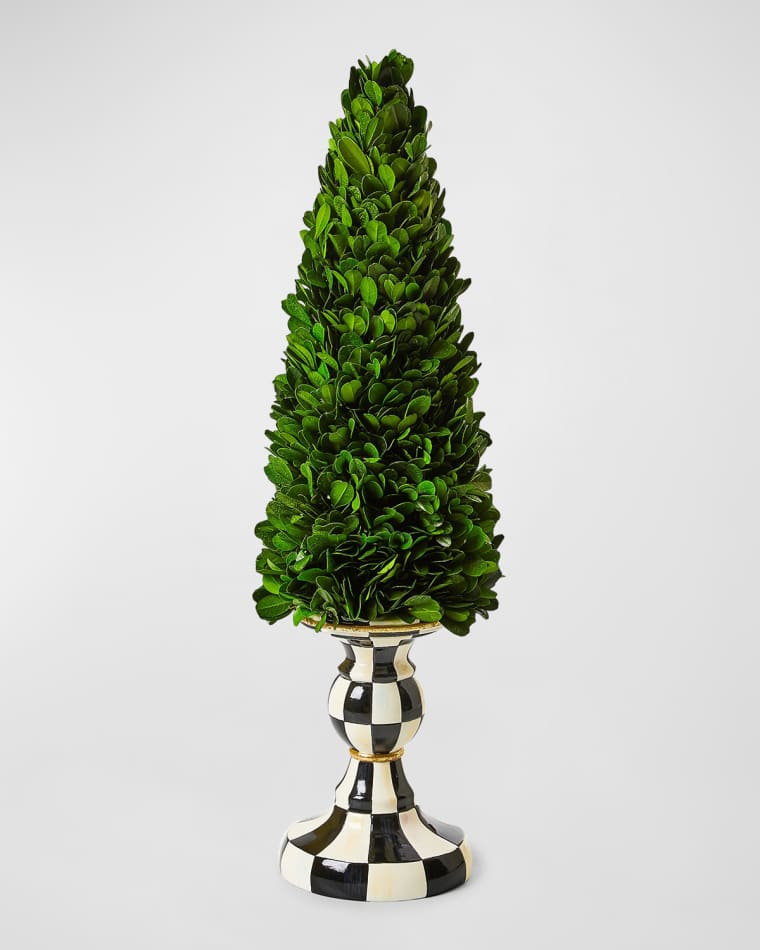 MacKenzie-Childs Courtly Check Medium Pedestal Boxwood Tree