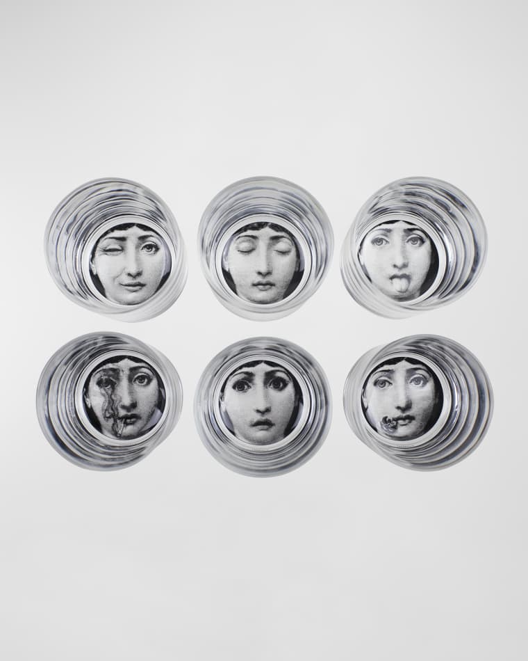 Fornasetti Tema e Variazioni 1.5 oz. Glasses, Set of 6