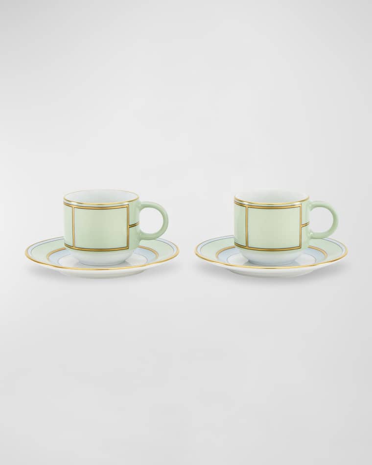 GINORI 1735 Diva Coffee Set for Two, Verde