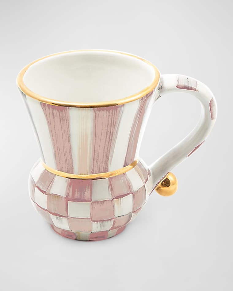 MacKenzie-Childs Rosy Check Ceramic Mug