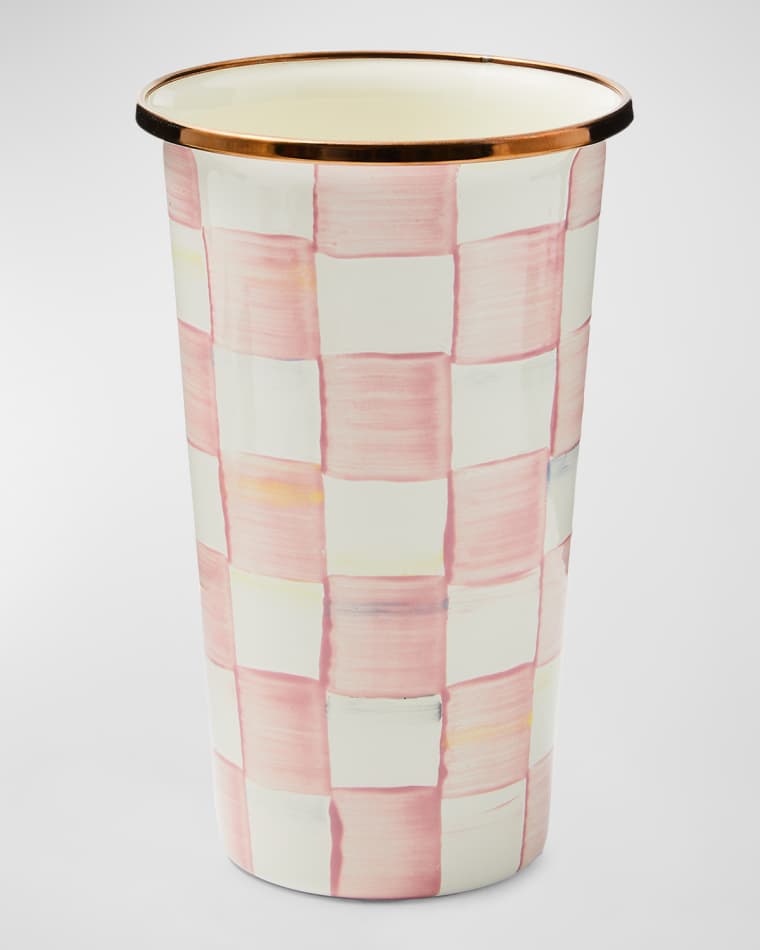MacKenzie-Childs Rosy Check Enamel Tumbler, 20 oz.