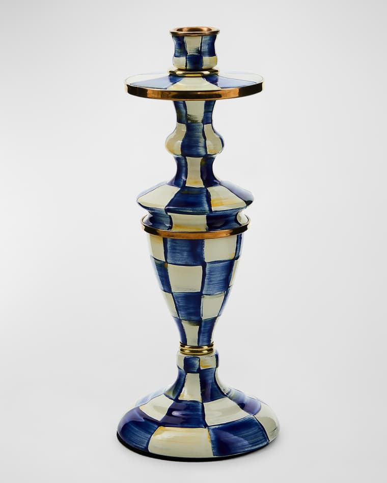 MacKenzie-Childs Royal Check Medium Pillar Candlestick