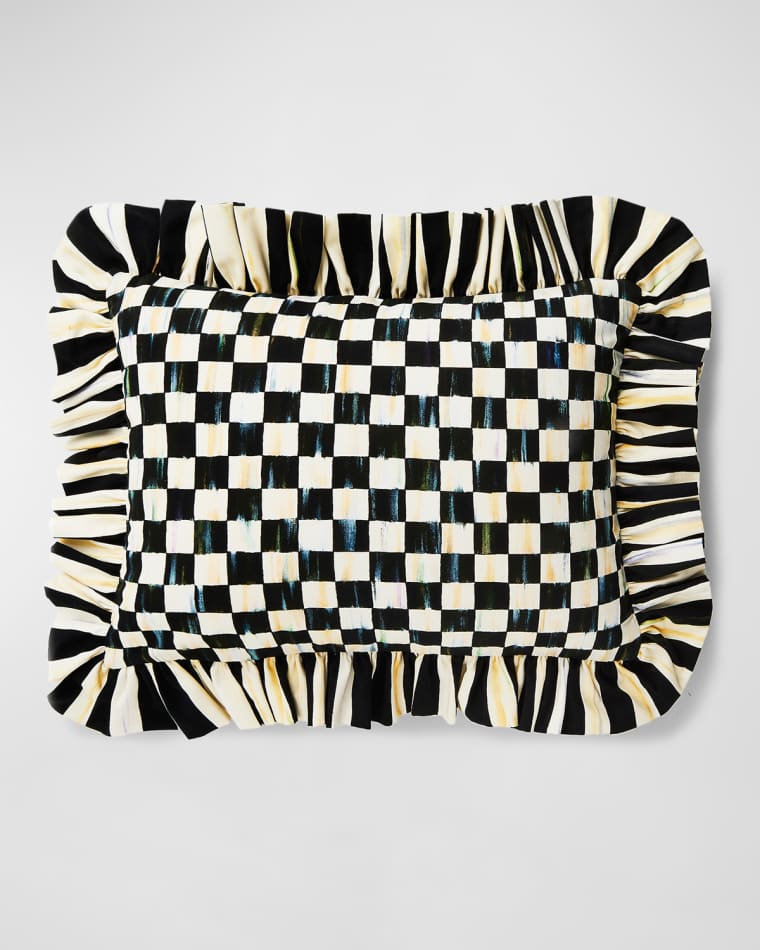 MacKenzie-Childs Courtly Check Ruffle Lumbar Pillow