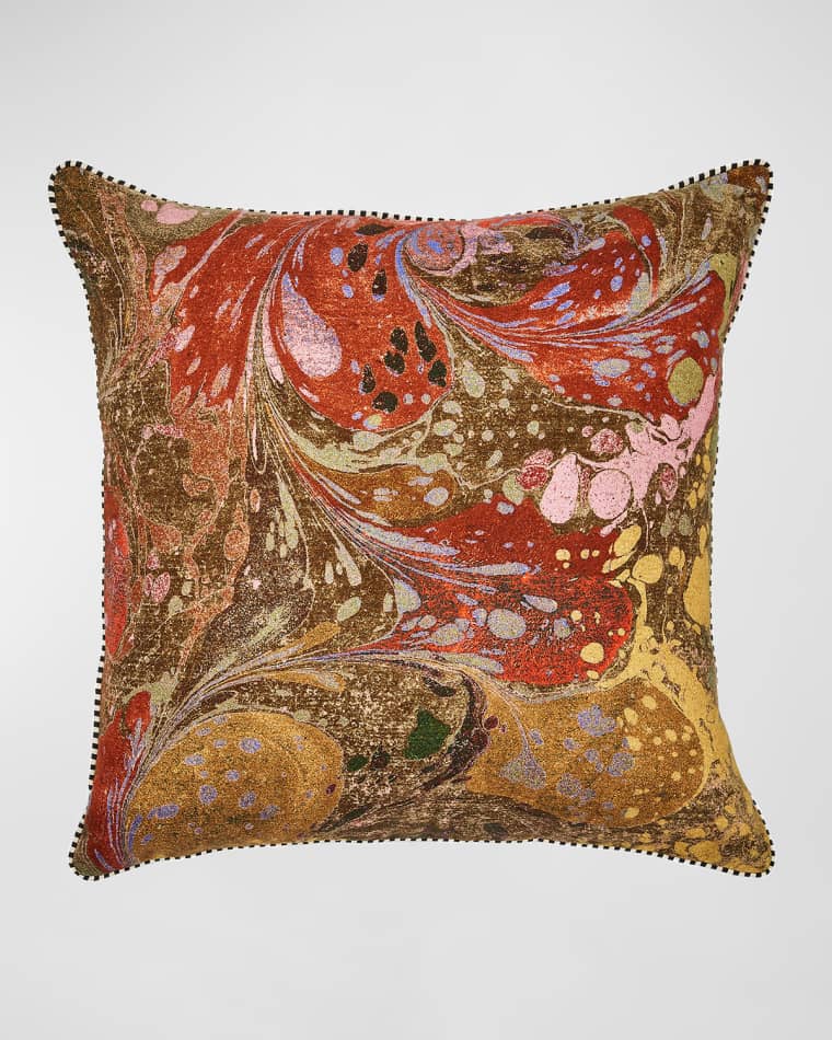 MacKenzie-Childs Marbleized Throw Pillow, 18" Square