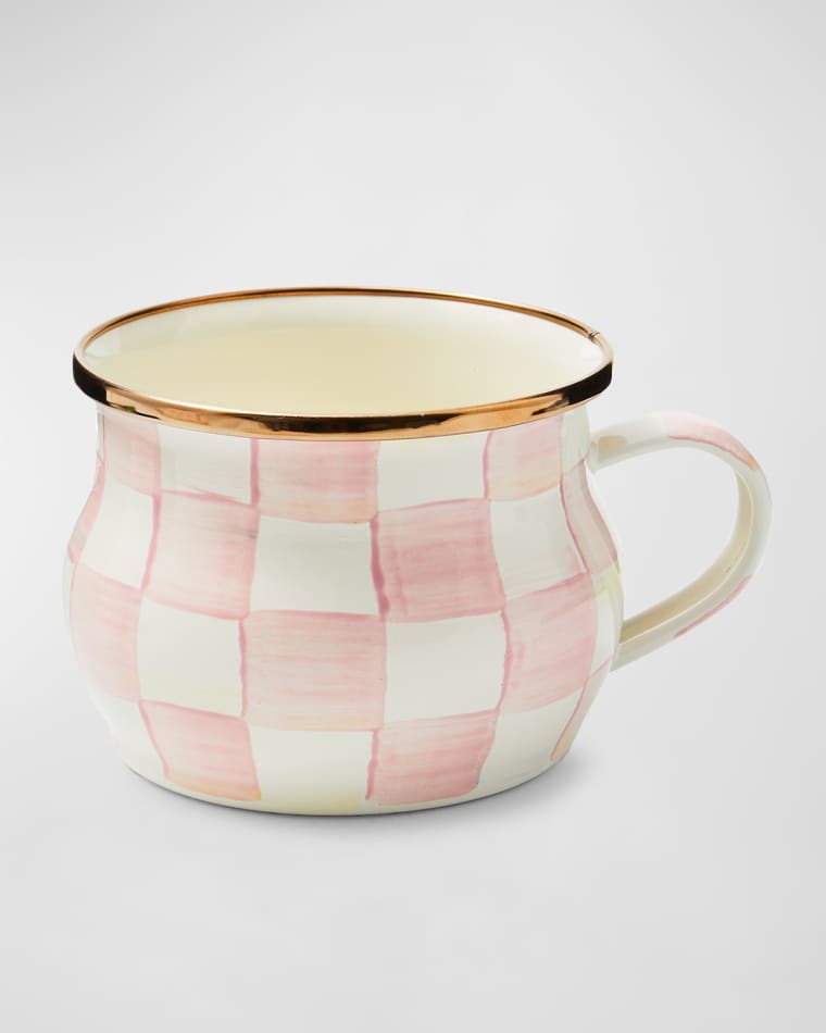 MacKenzie-Childs Rosy Check Enamel Teacup
