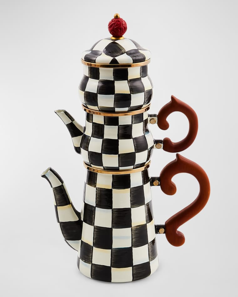 MacKenzie-Childs Courtly Check Stackable Coffee Set