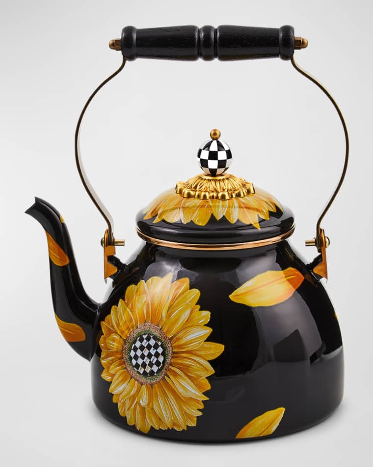 MacKenzie-Childs Sunflower Tea Kettle, 2 Quarts