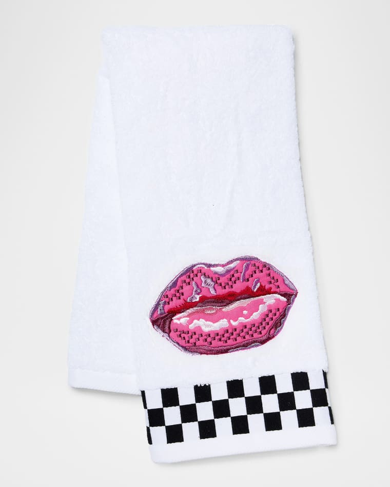 MacKenzie-Childs Pucker Up Check Hand Towel