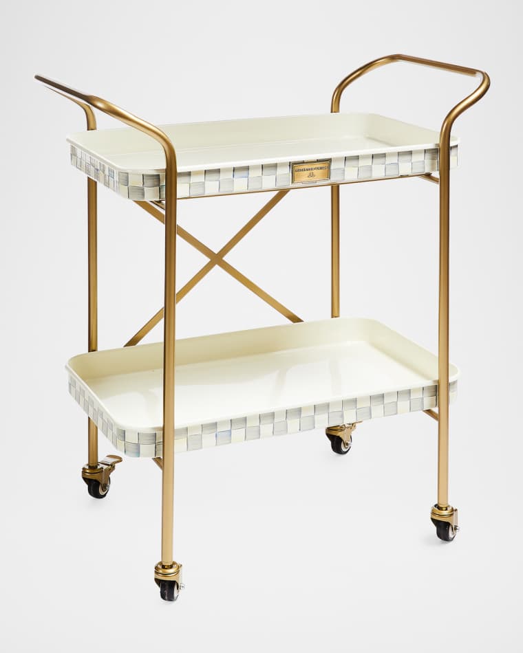 MacKenzie-Childs Sterling Check 2-Tier Kitchen Cart