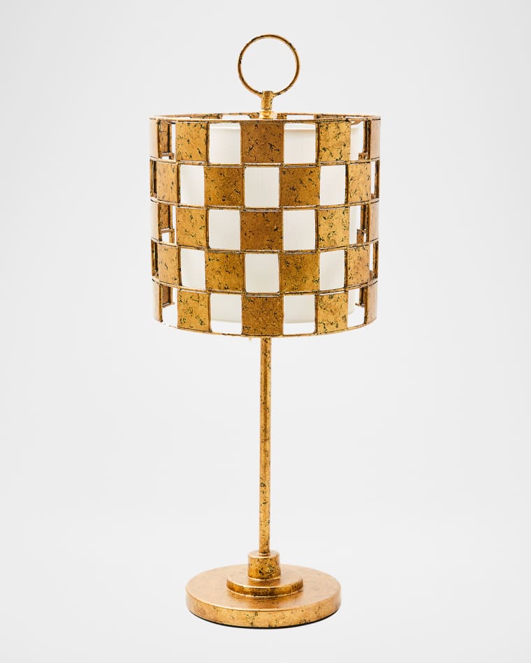 MacKenzie-Childs Golden Check Table Lamp