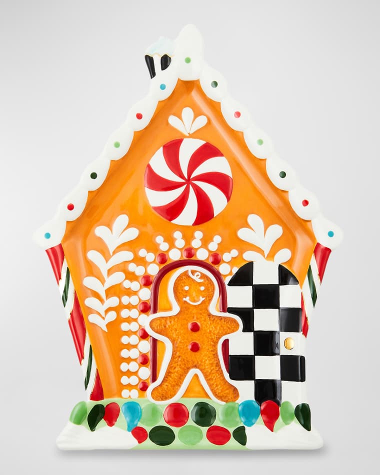 MacKenzie-Childs Bake Shop Gingerbread House Cookie Plate