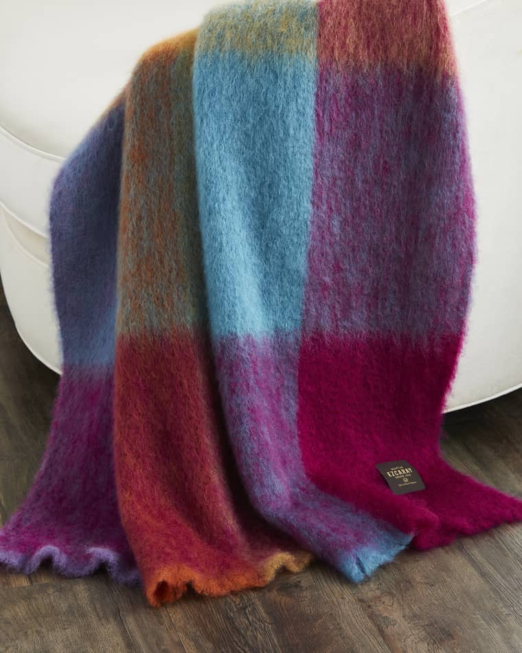 Mantas Ezcaray Ezcaray Mohair Cuadros Throw Blanket