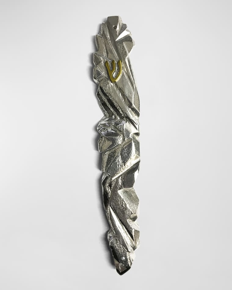 Joy Stember Metal Arts Studio Carved Pewter Deco Mezuzah by Joy Stember