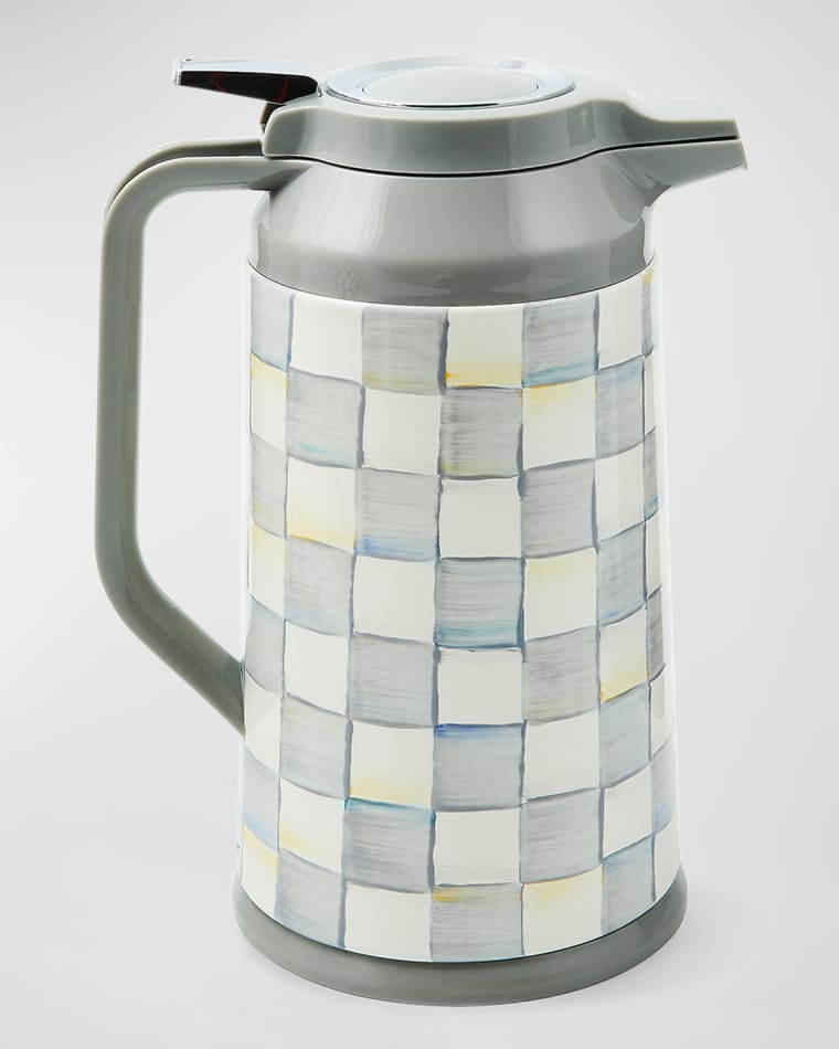 MacKenzie-Childs Sterling Check Coffee Carafe, 3 Quarts