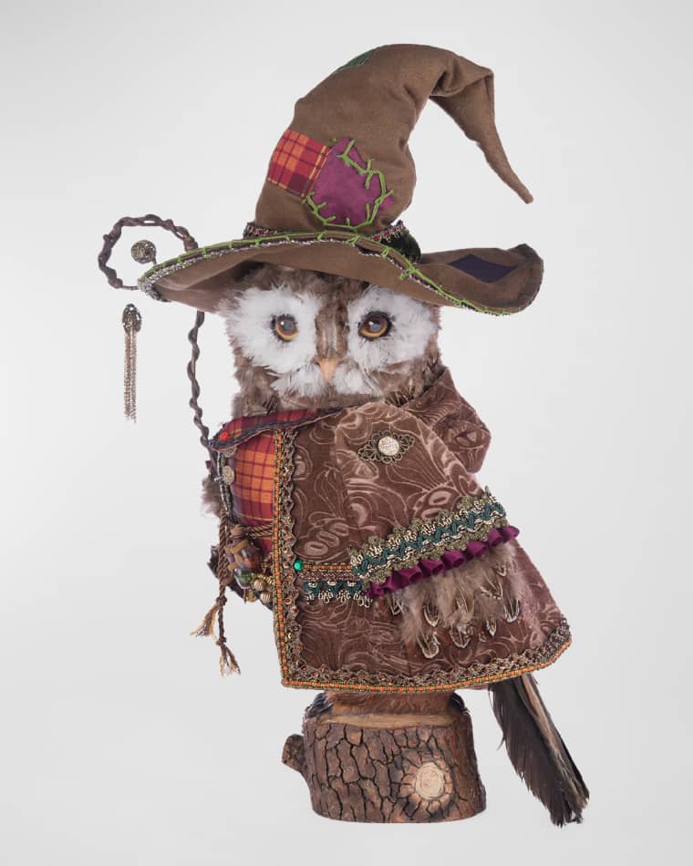 Katherine's Collection Octavius the Owl Warlock Halloween Figurine, 20"