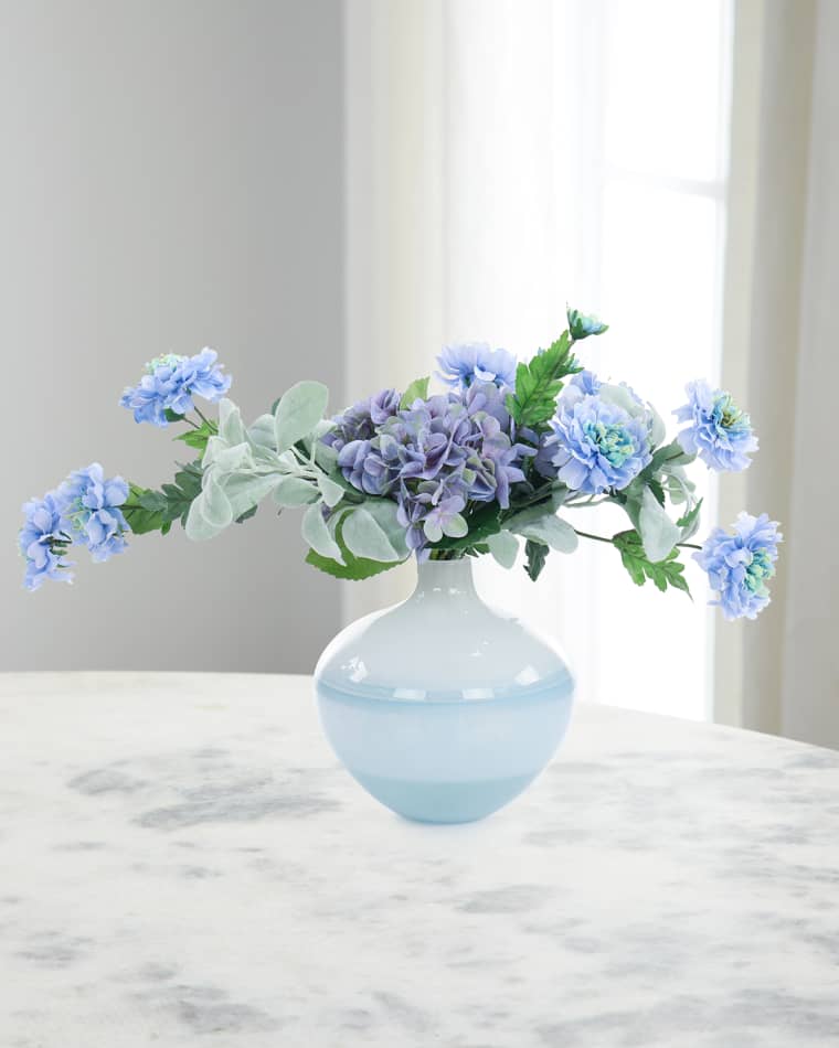 John-Richard Collection Sky Shadows 17" Faux Floral Arrangement in Glass Vase