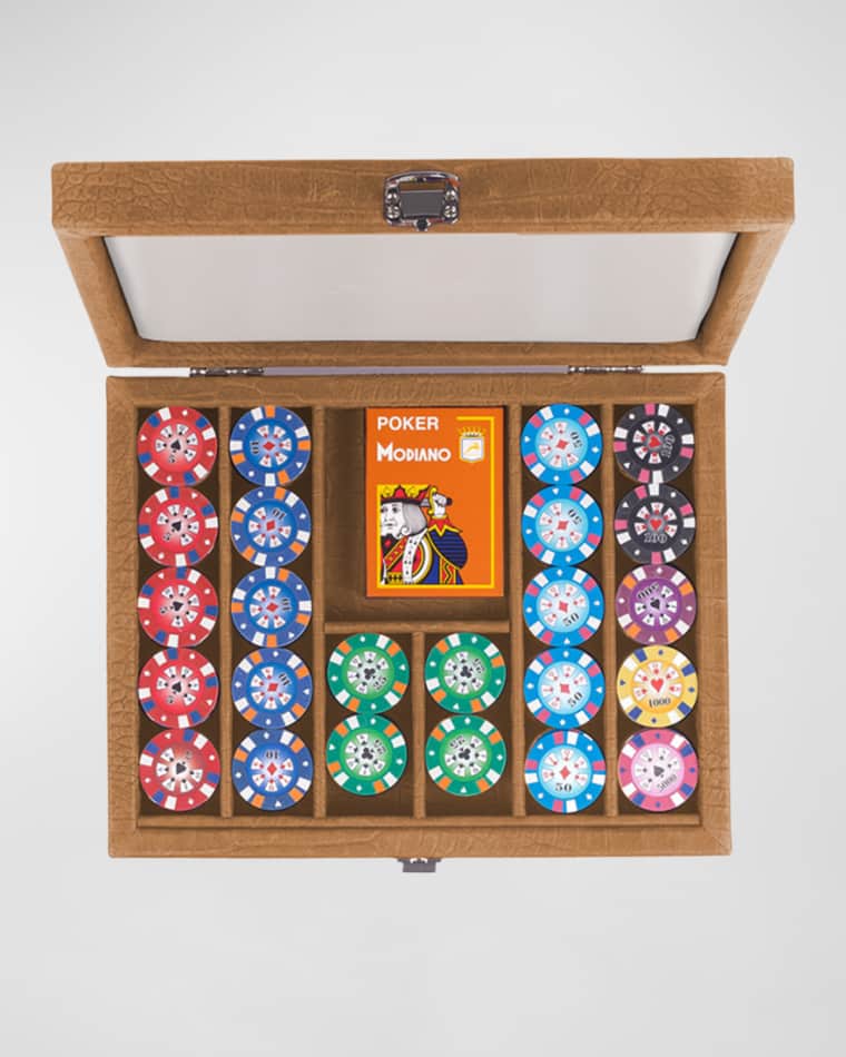 Hector Saxe Leather Poker Set