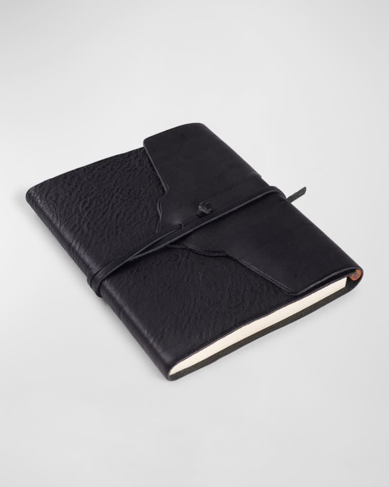Giulio Giannini e Figlio Caravaggio Leather Tie Notebook, Black